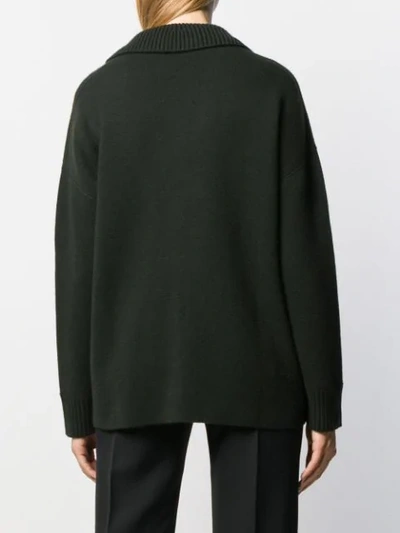 Iris Von Arnim Notched Lapels Cardigan In Green