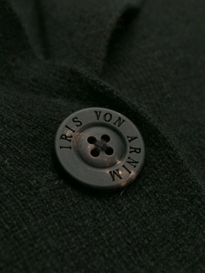 Iris Von Arnim Notched Lapels Cardigan In Green