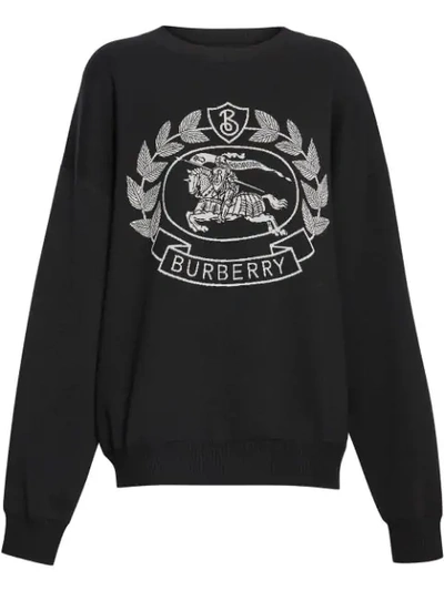 Shop Burberry Crest Logo Sweatshirt - Black