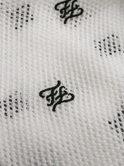 Shop Fendi Karligraphy Motif High Collar Pullover In White