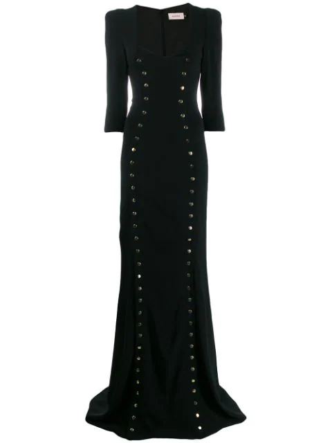 Murmur Studded Long Dress In Black | ModeSens