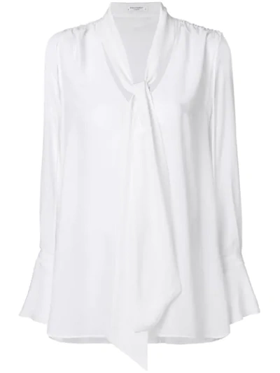 Shop Equipment Tie Neck Long Sleeved Blouse In White