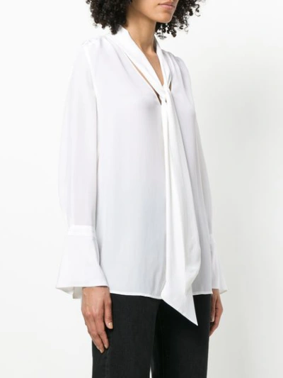 Shop Equipment Tie Neck Long Sleeved Blouse In White