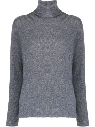 Shop Roberto Collina Roll Neck Knitted Jumper In Grey