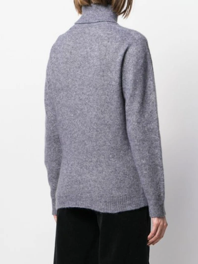Shop Roberto Collina Roll Neck Knitted Jumper In Grey