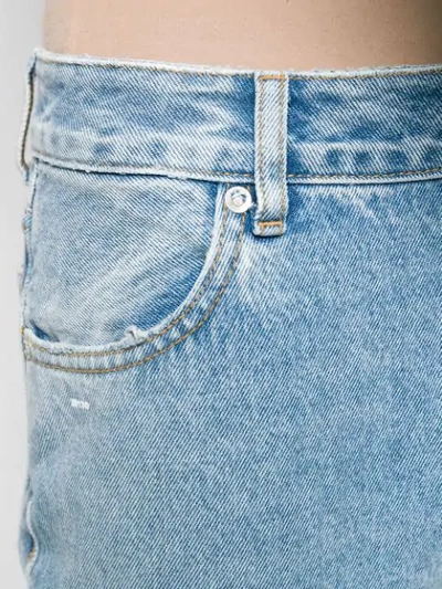 Shop Off-white Cropped Bootcut Jeans In Blue