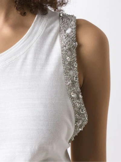 Shop Andrea Bogosian Embroidered Tie Waist Tank In White