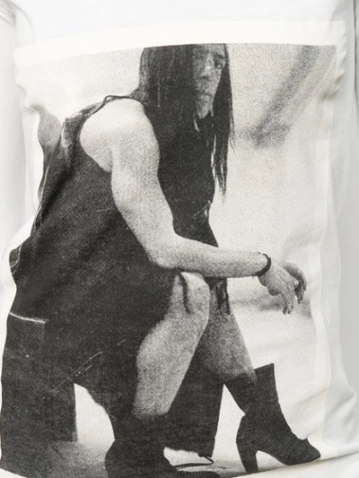 Shop Rick Owens Drkshdw Printed Long Sleeved T-shirt In White