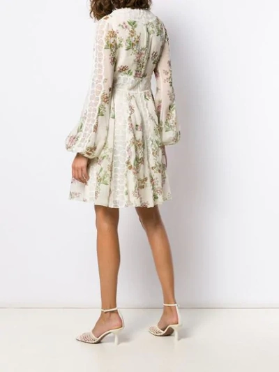 Shop Giambattista Valli Floral Flared Dress In White