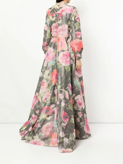Shop Alexis Mabille Long Floral Gown - Multicolour
