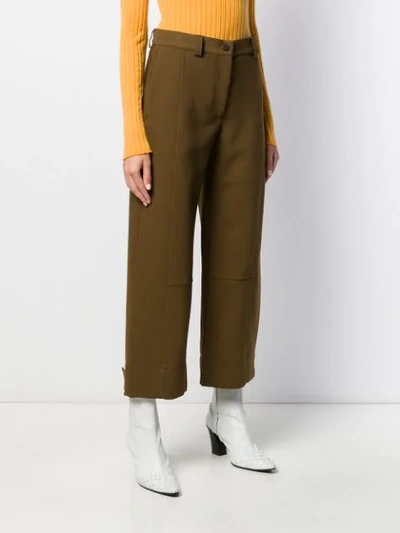 Shop See By Chloé Cropped Straight-leg Trousers In Brown