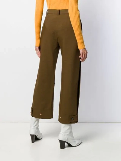 Shop See By Chloé Cropped Straight-leg Trousers In Brown