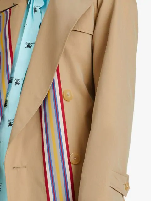 burberry collegiate stripe cotton gabardine trench coat