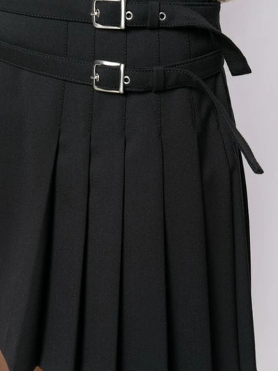 Shop Alberta Ferretti Pleated Side Mini Skirt In Black