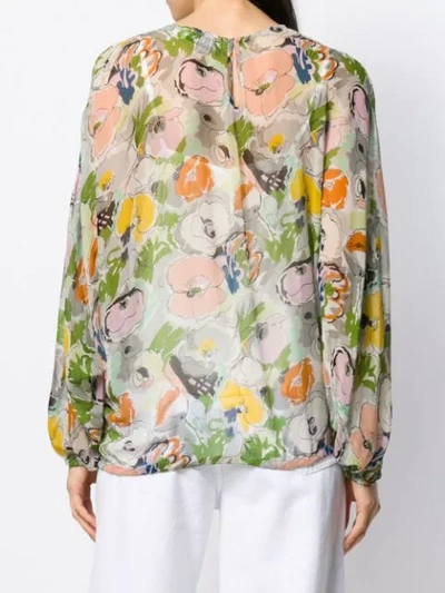 Shop Essentiel Antwerp Floral Print Blouse In Neutrals