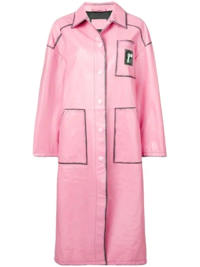 Shop Prada Oversized Coat In Pink