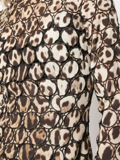 Shop Dolce & Gabbana Embroidered Leopard Print Dress In Brown