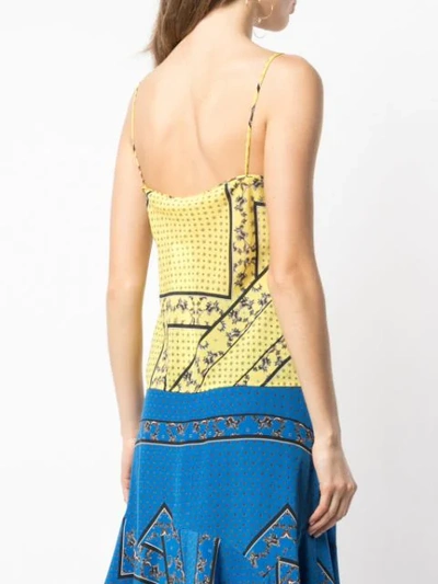 Shop Ganni Patterned Camisole In Yellow