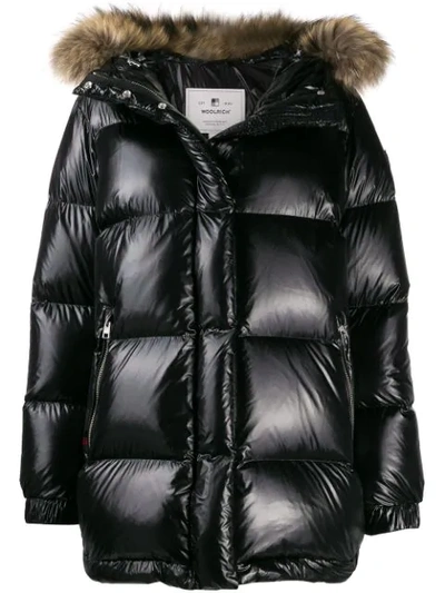 Shop Woolrich Padded Parka Jacket In Black