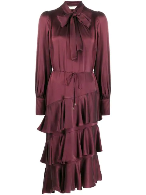 Zimmermann Asymmetrisches Kleid In Red | ModeSens