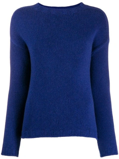 Shop Aragona Round Neck Jumper In 132 Royal 