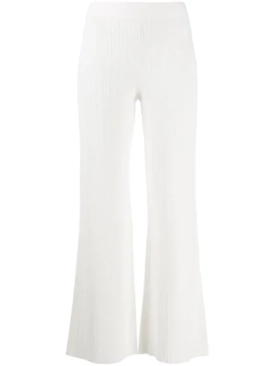 Shop Theory Cropped Wide Leg Trousers In White