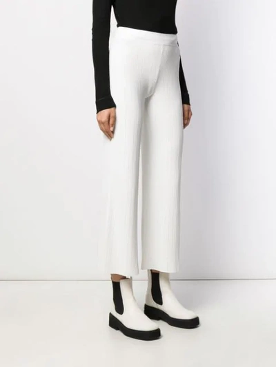 Shop Theory Cropped Wide Leg Trousers In White