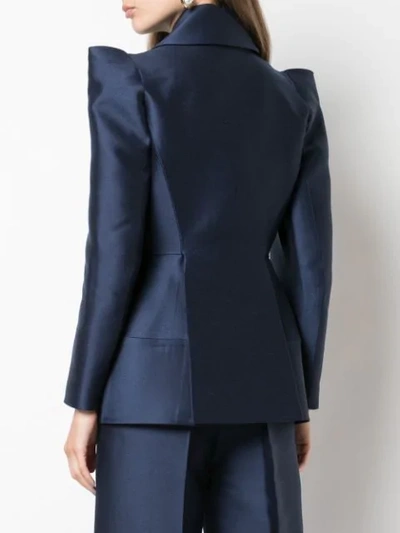 Shop Dice Kayek Structured Shoulder Blazer In Blue