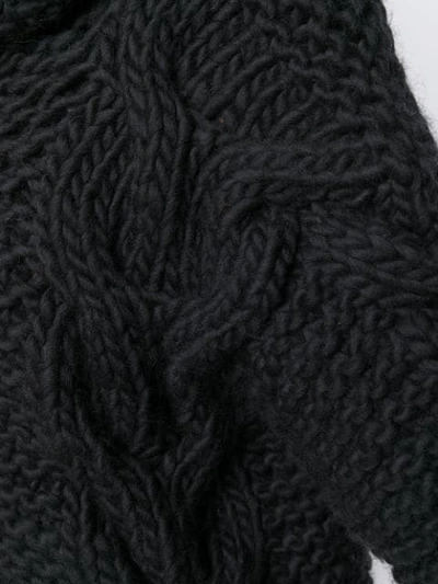 Shop I Love Mr Mittens Cable Knit Hooded Cardigan  In Black