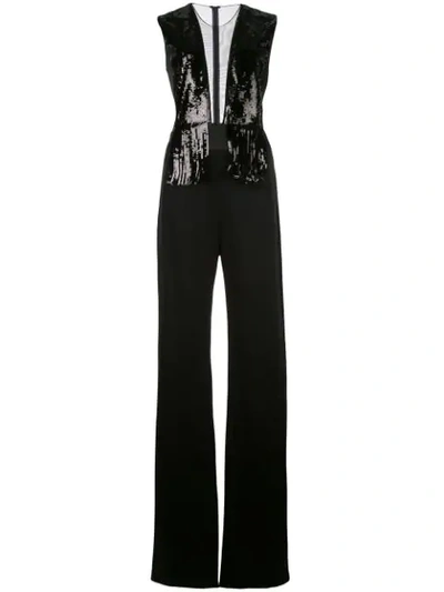 Shop Galvan Verzierter Jumpsuit In Black