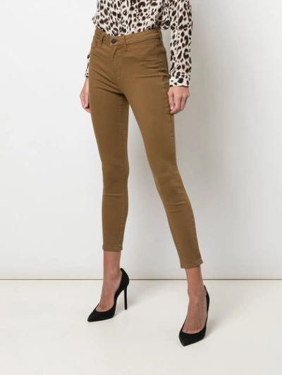 Shop L Agence Cropped Skinny Jeans In Green