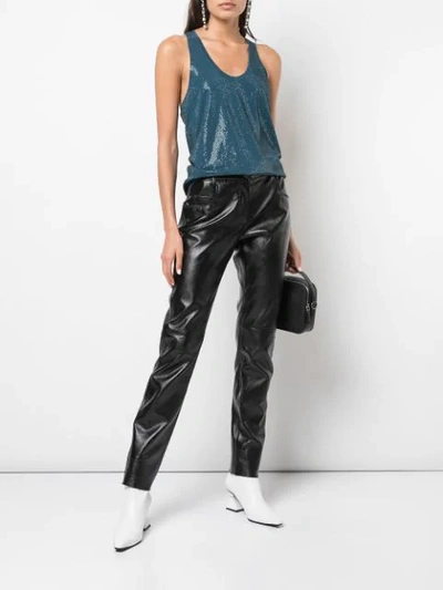 Shop Alexandre Vauthier Sparkle Tank Top In Blue