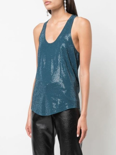 Shop Alexandre Vauthier Sparkle Tank Top In Blue