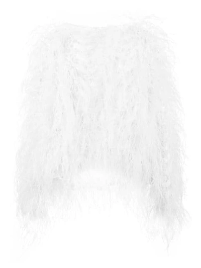 Shop Carolina Herrera Feather Jumper - White