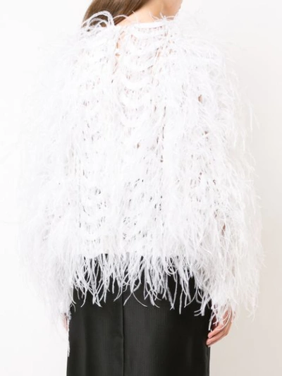 Shop Carolina Herrera Feather Jumper - White
