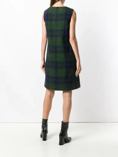 Shop Aspesi Checked Mini Dress - Green