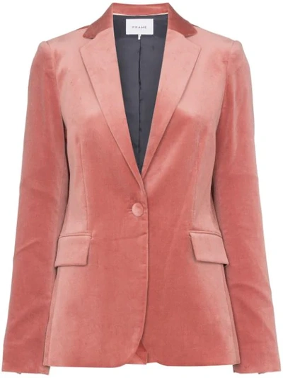 Shop Frame Single-breasted Blazer Jacket In Pink