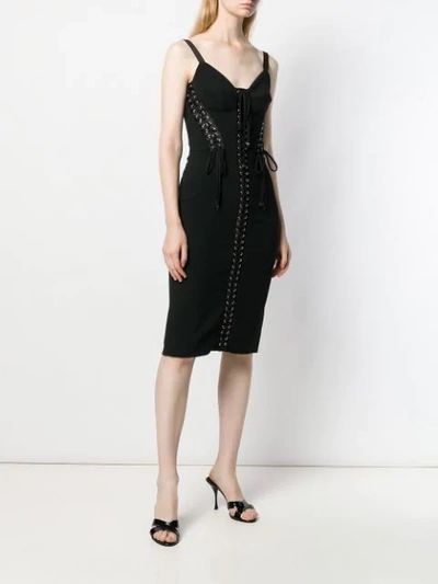 Shop Dolce & Gabbana Stretch Cady Bustier Dress In Black