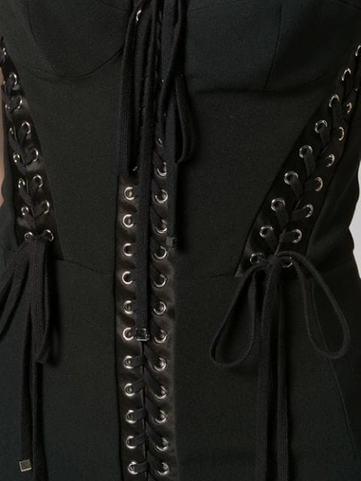 Shop Dolce & Gabbana Stretch Cady Bustier Dress In Black