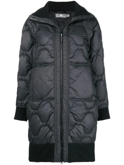 Shop Adidas By Stella Mccartney Quilted Coat - Black