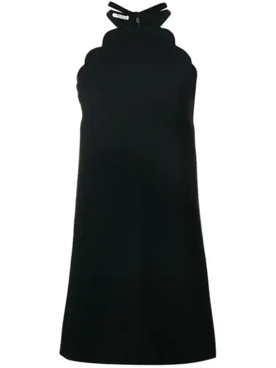 Shop Miu Miu Scalloped Halter Dress - Black