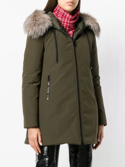 Shop Moncler Hooded Parka Coat - Green