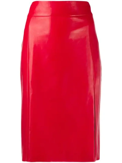 Shop Drome High-rise Pencil Skirt In Red
