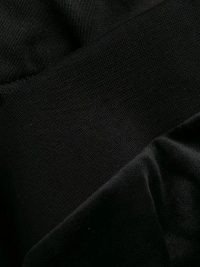 Shop Pinko Chainmail Detail Velvet Hoodie In Black