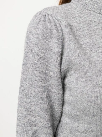 Shop Sandro Sweatshirt With Ribbed Details In Gris Clair