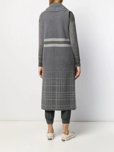 Shop Lorena Antoniazzi Long Knitted Vest In Grey