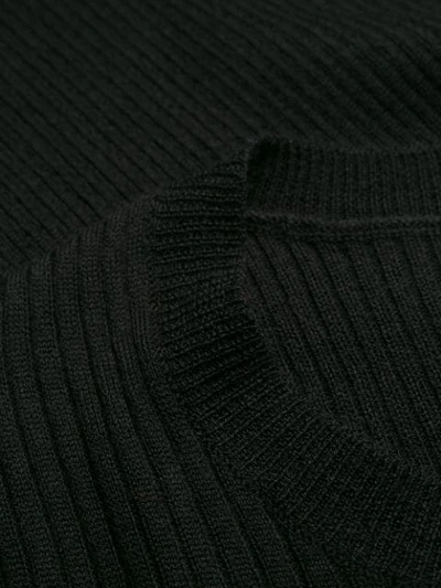 Shop Lala Berlin Ribbed-knit Short-sleeved Top In Black