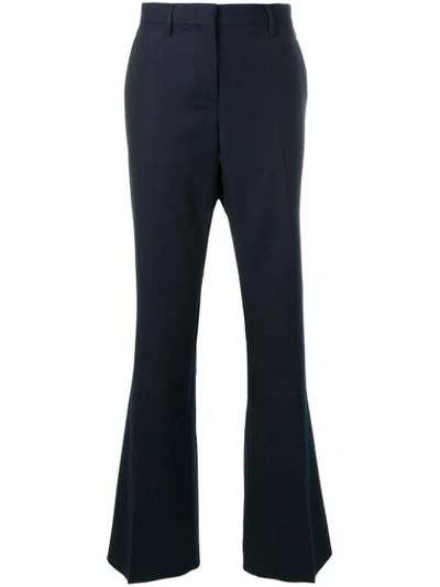 Shop Ferragamo Salvatore  High Waist Flared Trousers - Blue