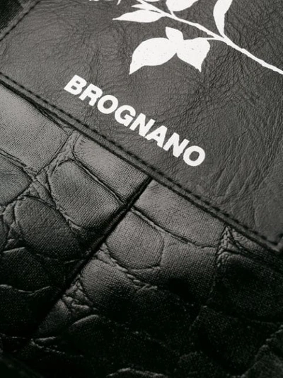 Shop Brognano Croc Embossed Cropped Trousers In Black