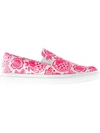 Christopher Kane Neon Flower-print Canvas Trainers In Fuchsia